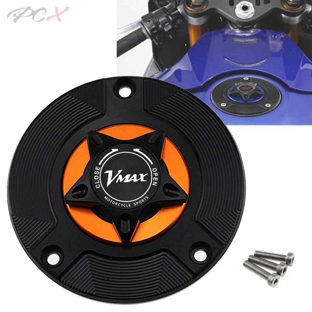 

Logo 8 Colors CNC Aluminum Keyless Motorcycle Accessories Fuel Gas Tank Cap Cover for For YAMAHA V-MAX 1700 1200 2009-2016