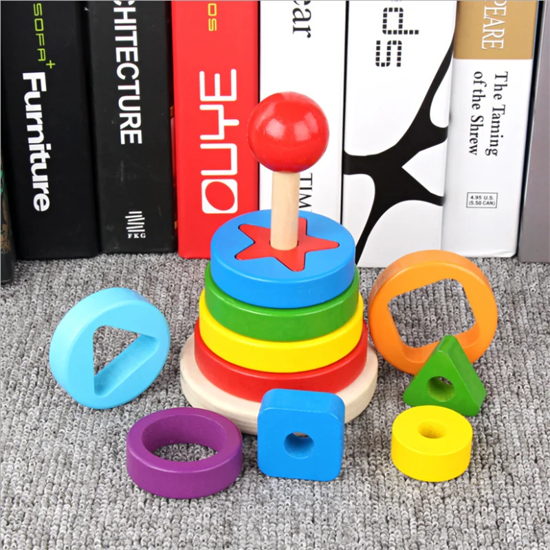 

Educational Children'S Toys Wooden Bright Colors Shape Sorting Cube Classic Toy Wooden Shape Sorter For Toddlers Educational Toy