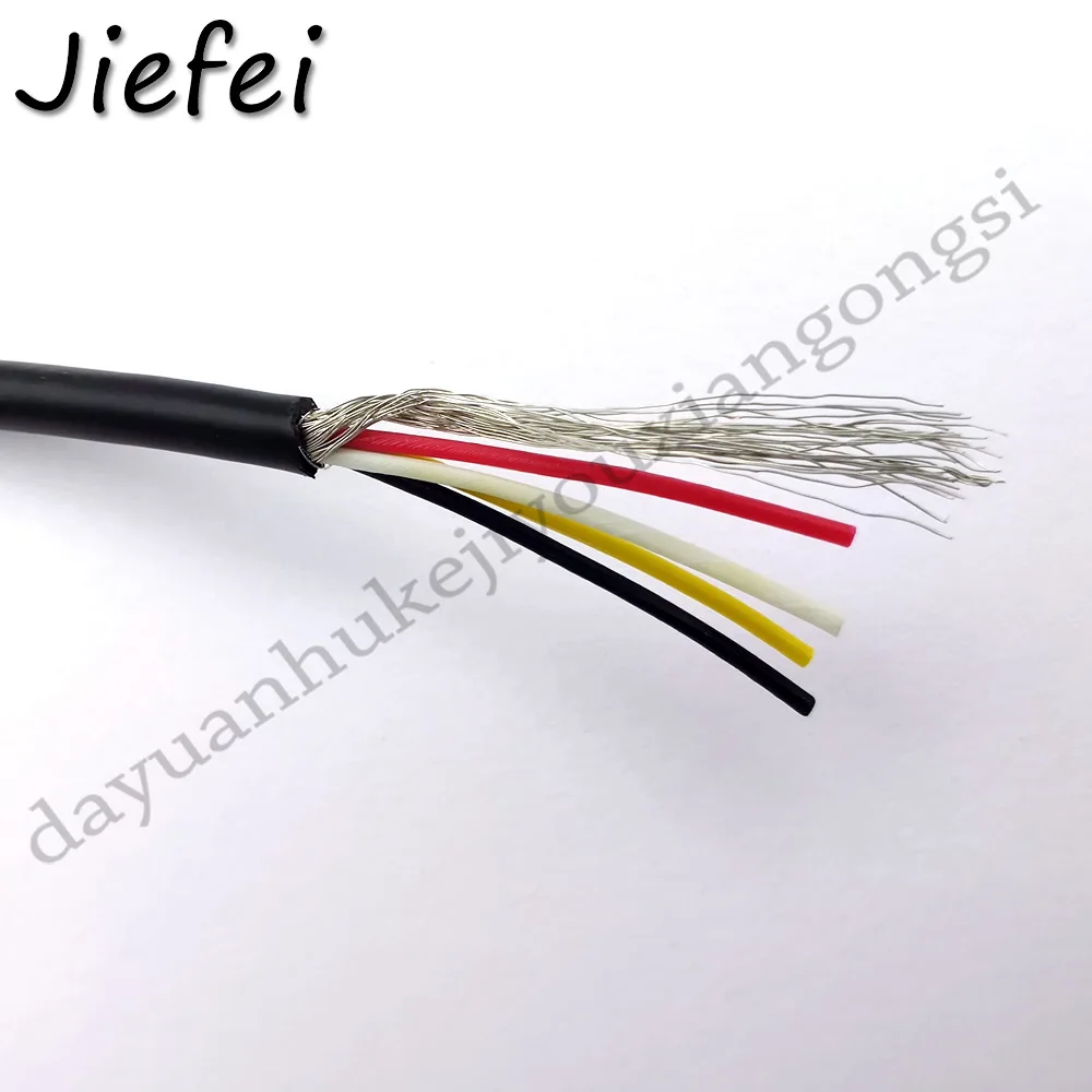 Черный кабель 28AWG 4 ядра щит ПВХ 300V 80 градусов Цельсия Новый|Электрические
