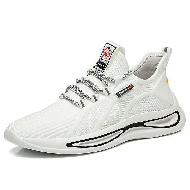 Autumn Men's Shoes 2022 New Flying Woven Breathable Fashion Shoes Men's Mesh Casual Sneakers Shoes Men Running Shoes Men Flats