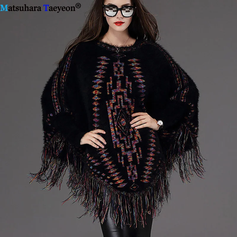 

Black Mohair Sweater 2019 Autumn Winter New Women Tassel Pullover Knitted Sweater Female Pull Femme