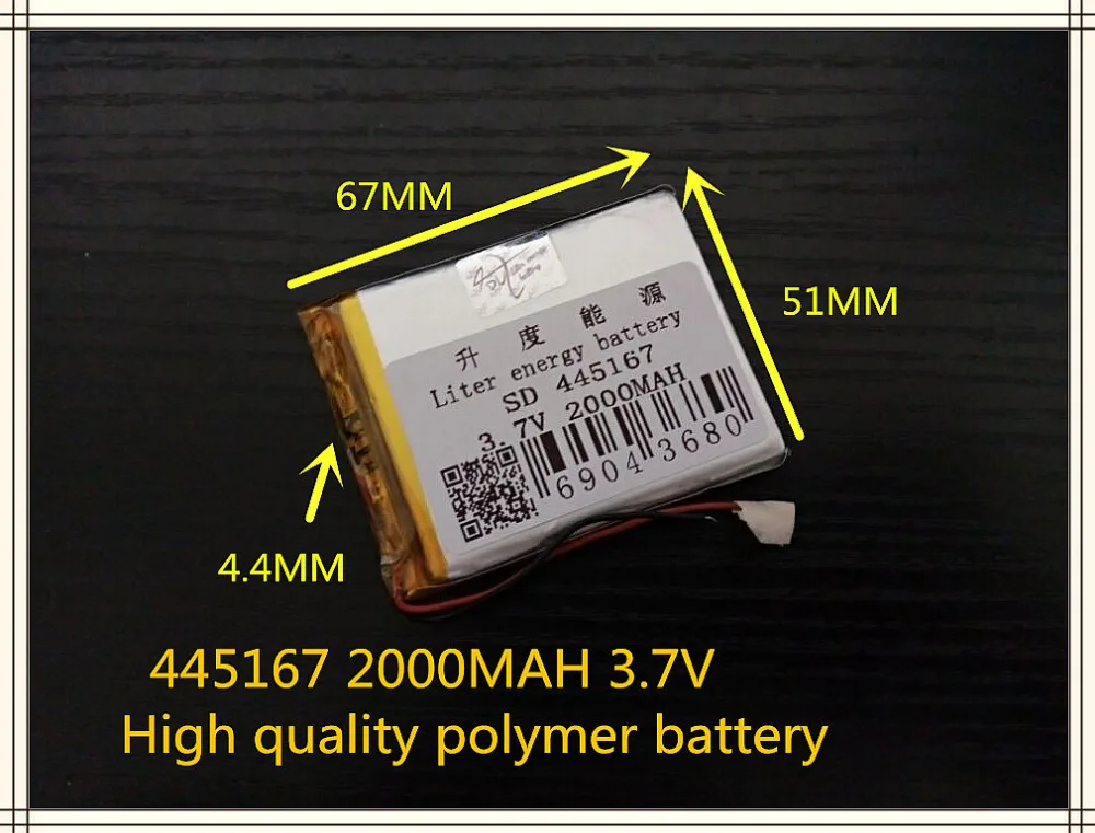 445167 455065 3 7 V 2000mAH PLIB полимерный литий ионный/литий ионный аккумулятор для