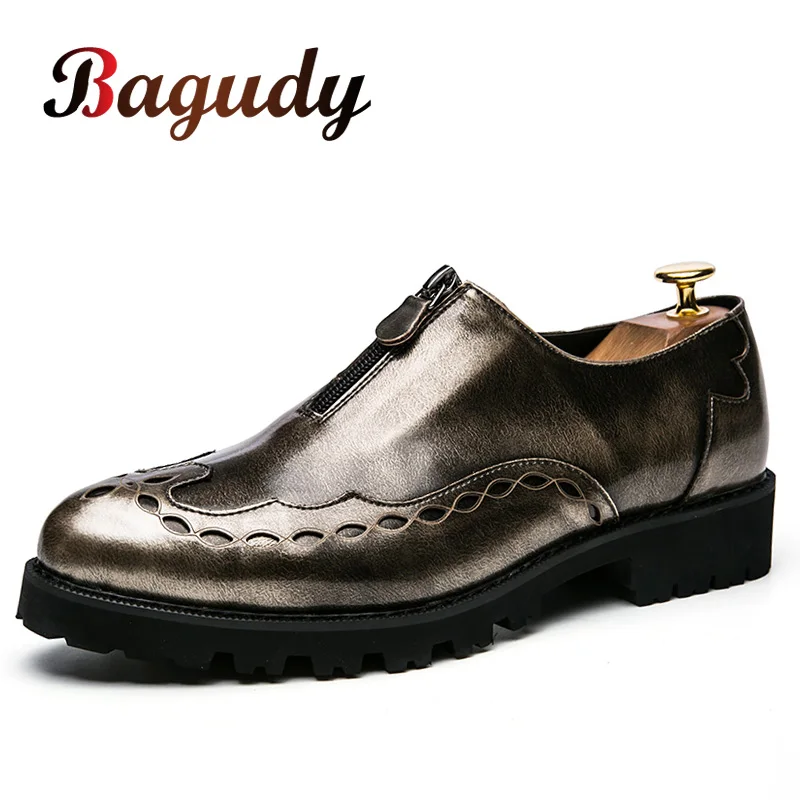 

Men's Leather Dress Formal Shoes Classic Brogue Man Footwear Casual Shoes Wedding Oxford Shoes British Style Men's Fashion Shoes