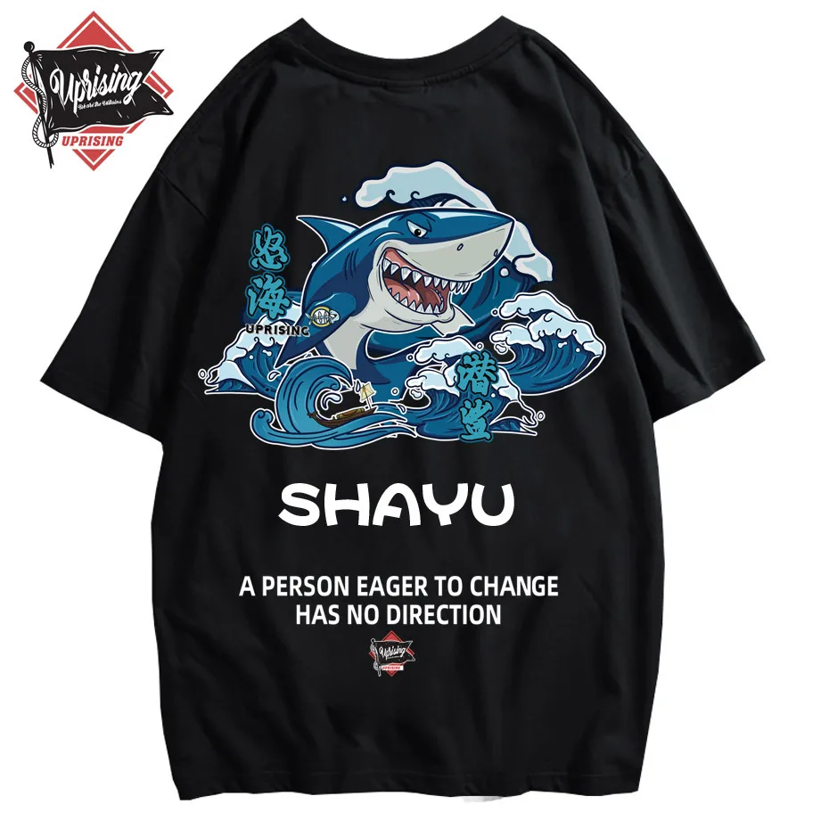 Футболка мужская в стиле хип-хоп UPRISING повседневная хлопковая рубашка с коротким