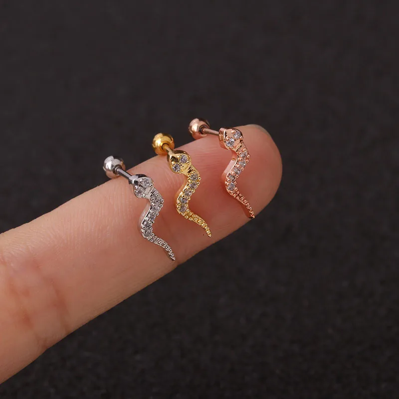 Feelgood 10 шт. Cz Животные и череп Серьги для прокола хряща уха 20g из нержавеющей стали Ювелирные изделия для хеликса, трагуса, рука, конха, с винтовой задней застежкой.