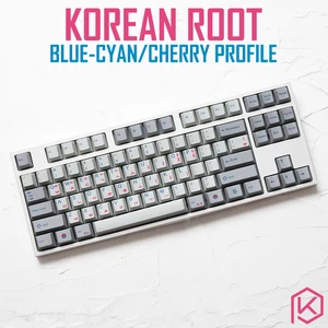 kprepublic 139 korea korean root font language letter cherry profile blue cyan dye sub keycap pbt gh60 xd60 xd84 tada68 87 104 free global shipping