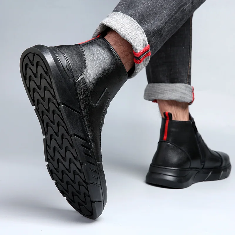 Мужские повседневные Ботинки Martin из воловьей кожи мужская обувь с высоким берцем