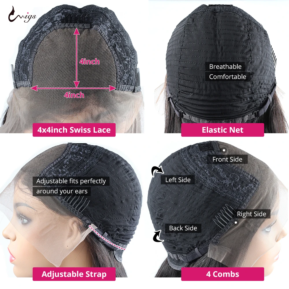 Uwigs 360 парик на кружеве предварительно выщипанный с детскими волосами прямой 8 26