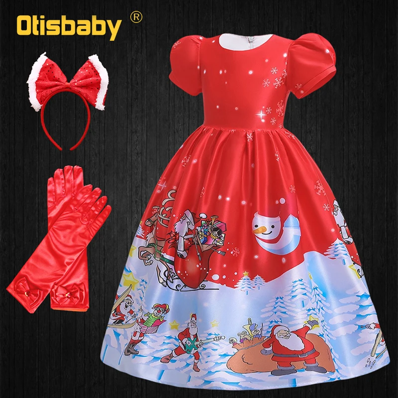 SD050 Set Нарядное длинное рождественское платье для девочек, одежда для девочек, новогодние вечерние платья Феи Санта Клауса, элегантный Детский костюм - Цвет: SD050 Set