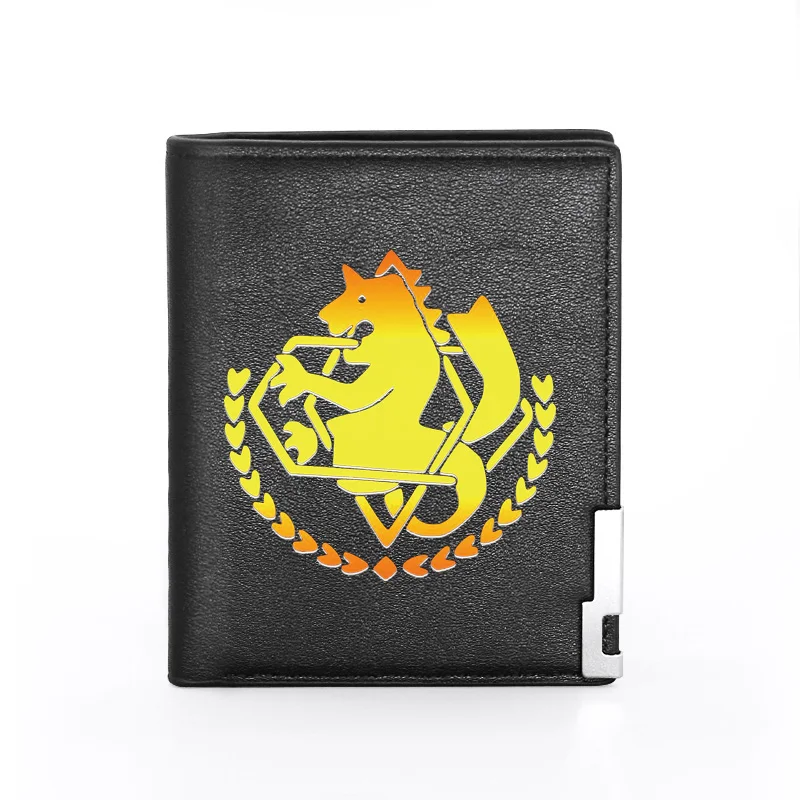 

Men Wallet Leather Fullmetal Alchemist Cover Billfold Slim Credit Card/ID Holders Inserts Money Bag Male Pocket Short Purses