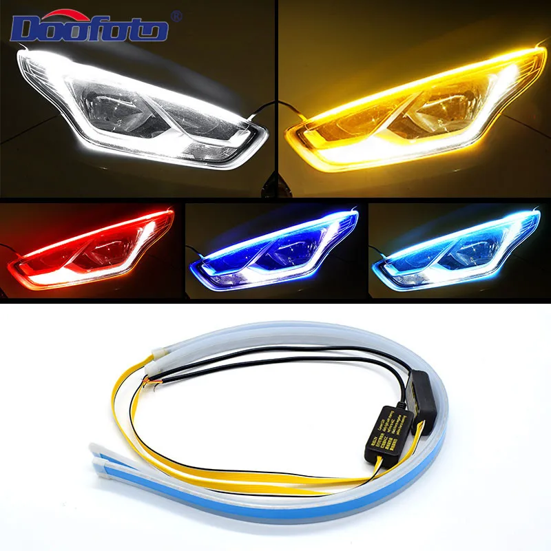 Doofoto 2x DRL светодиодный дневный ходовой светильник с поворотным сигналом