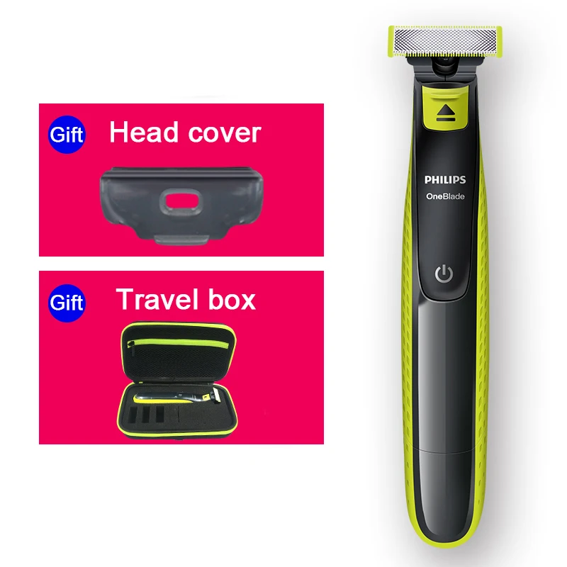 Philips OneBlade маленький T-нож-электробритва, защитный для бритья, перезаряжаемый, для влажной и сухой кожи QP2527/10 с легким захватом