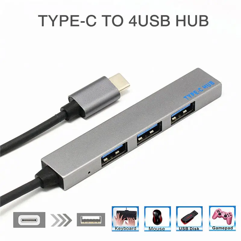 4 в 1 usb-хаб Тип-C USB-C адаптер с USB 3 Порты и разъёмы для Pro T-809A |