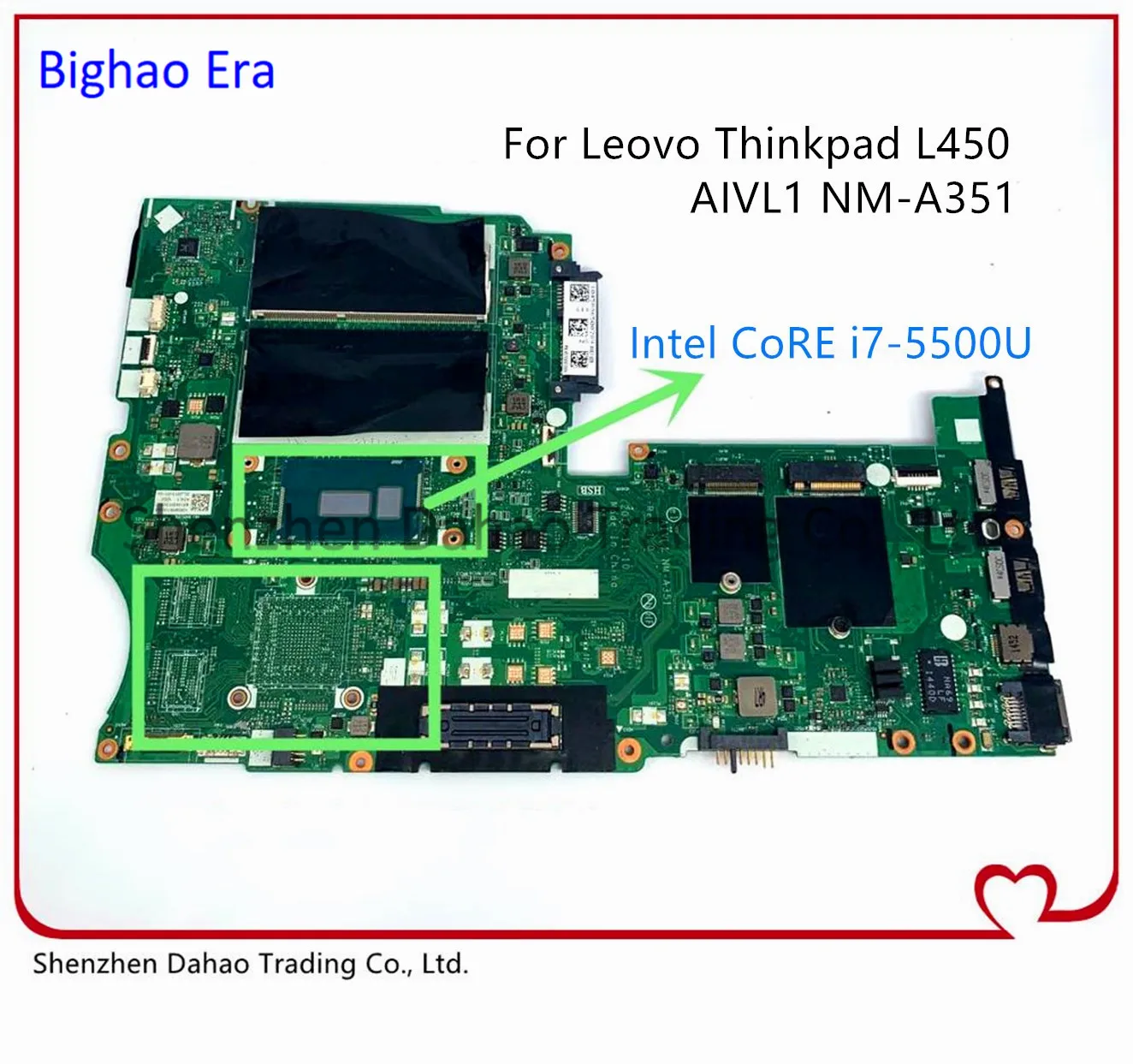 

FRU 00HT696 AIVL1 NM-A351 материнская плата для ноутбука Lenovo L450 Thinkpad L450 материнская плата портативного компьютера с SR23W I7-5500U DDR3L 100% полностью протестир...