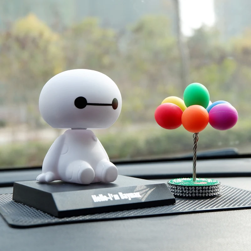 Мультяшный пластиковый робот Baymax Вибрирующая голова фигура Автомобильные