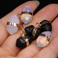 fine natural stone pendants gold plated opal small crystal pillar for jewelry making diy women earring necklace