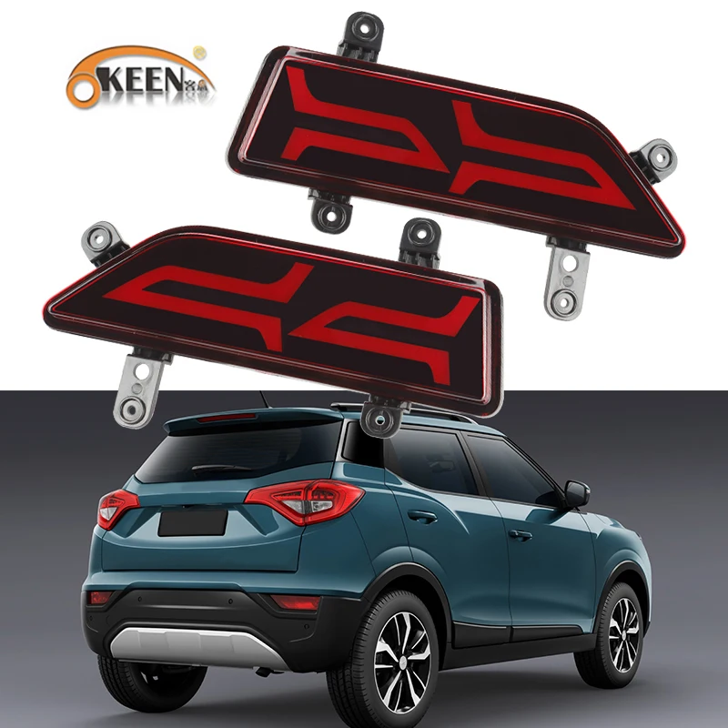 2 шт. для Mahindra XUV300 2019 2020 Автомобильный светодиодный задний противотуманный фонарь