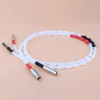 pair hi end 4n pure silver braid silver plated rca %ef%bc%8chifi audio cable%ef%bc%8c 1m rca interconnect cable