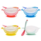 Чаша детская с присоской, набор посуды с ложкой и датчиком температуры, набор отдельных присосок