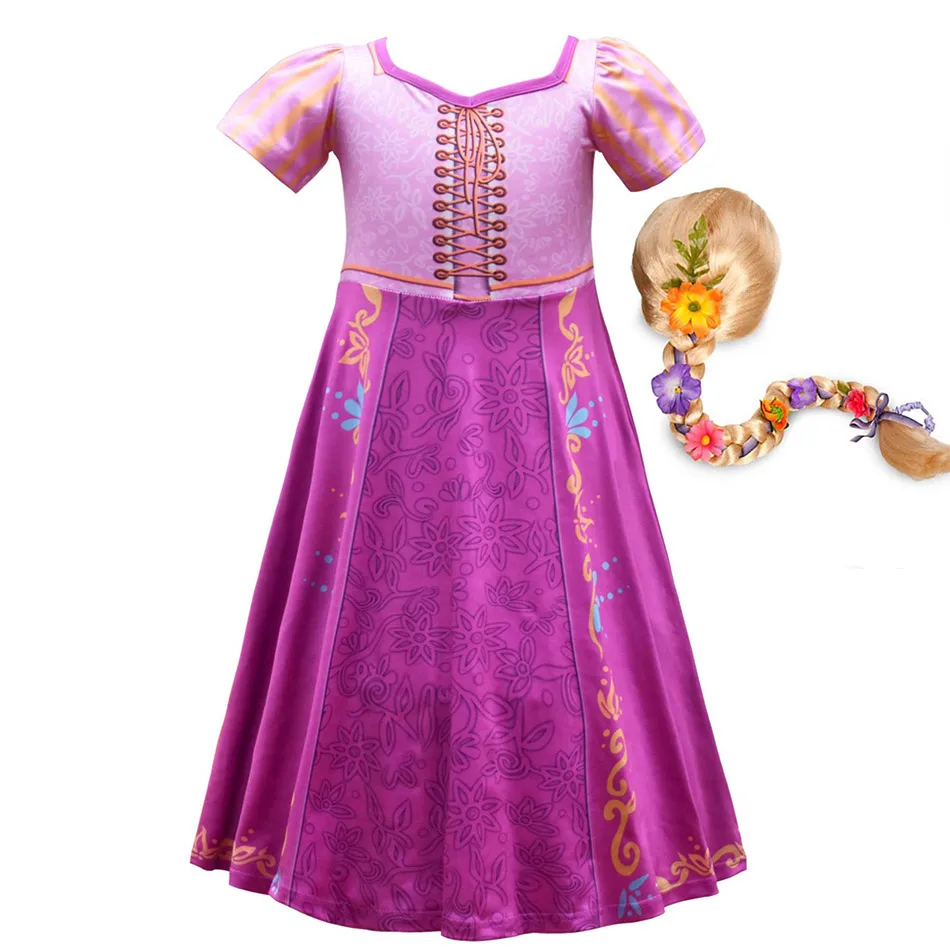 Волшебное длинное сказочное платье принцессы для девочек с объемным принтом