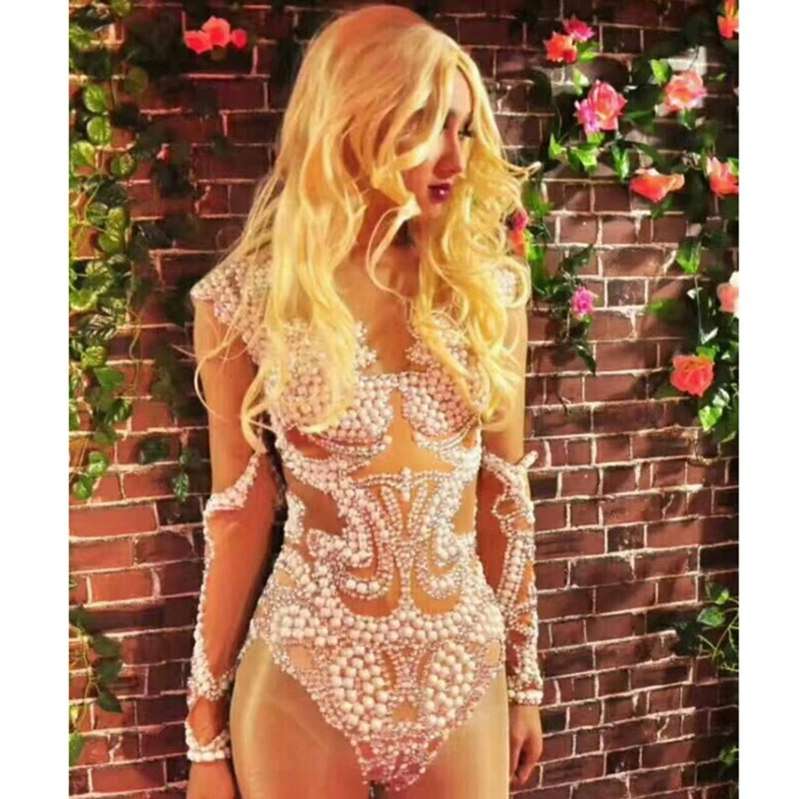 Женское сексуальное боди для бара ночного клуба венецианские жемчужные