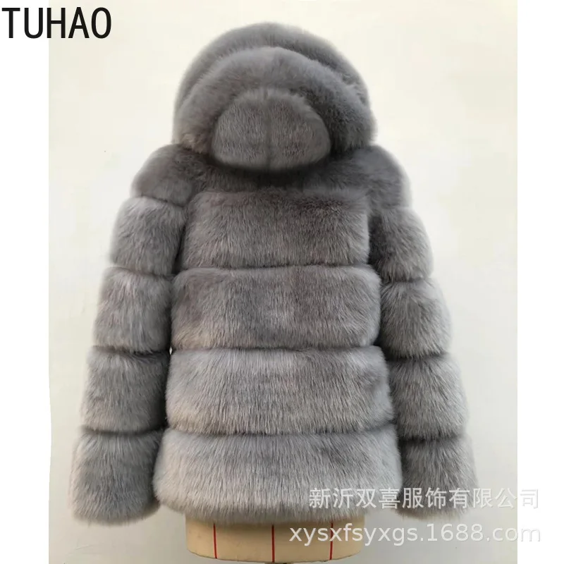 Зимнее модное женское пальто TUHAO из искусственного меха пушистое женская толстая