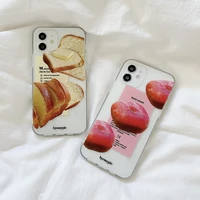 phone case for iphone 11 12 pro 7 8 plus x xr xs max transparent cute cartoon butter toast soft tpu cases for iphone 12 cover