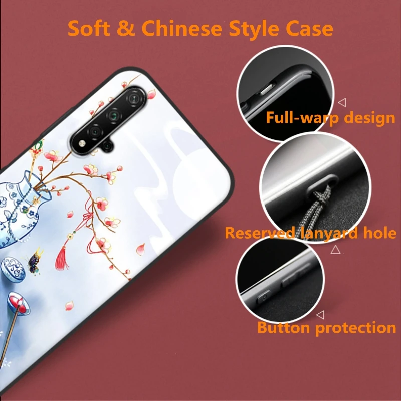 CAPAS For Meizu 16s Pro 16Xs Case Cover Soft Silicone Chinese Style Flower Pattern Phone Back 16sPro | Мобильные телефоны и