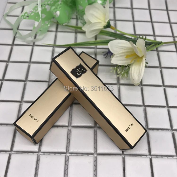 50/100 шт Золотая пустая бумажная коробка для блеска губ люверс черный серебряный