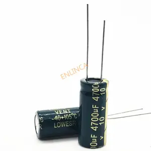 10 в 4700 мкФ 10*25 высокочастотный низкоимпедансный алюминиевый электролитический конденсатор 4700 мкФ 10 в 20%
