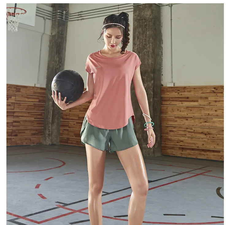 Quick Dry Stretch Slim Fit Yoga Tops Women Sport T Shirt Gym Jerseys Fitness Shirts Yoga Running Dancing Female Cloth