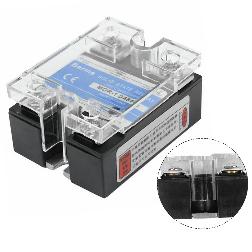 Однофазное твердотельное реле SSR с 24-480 В переменного тока на 3-32 постоянного для