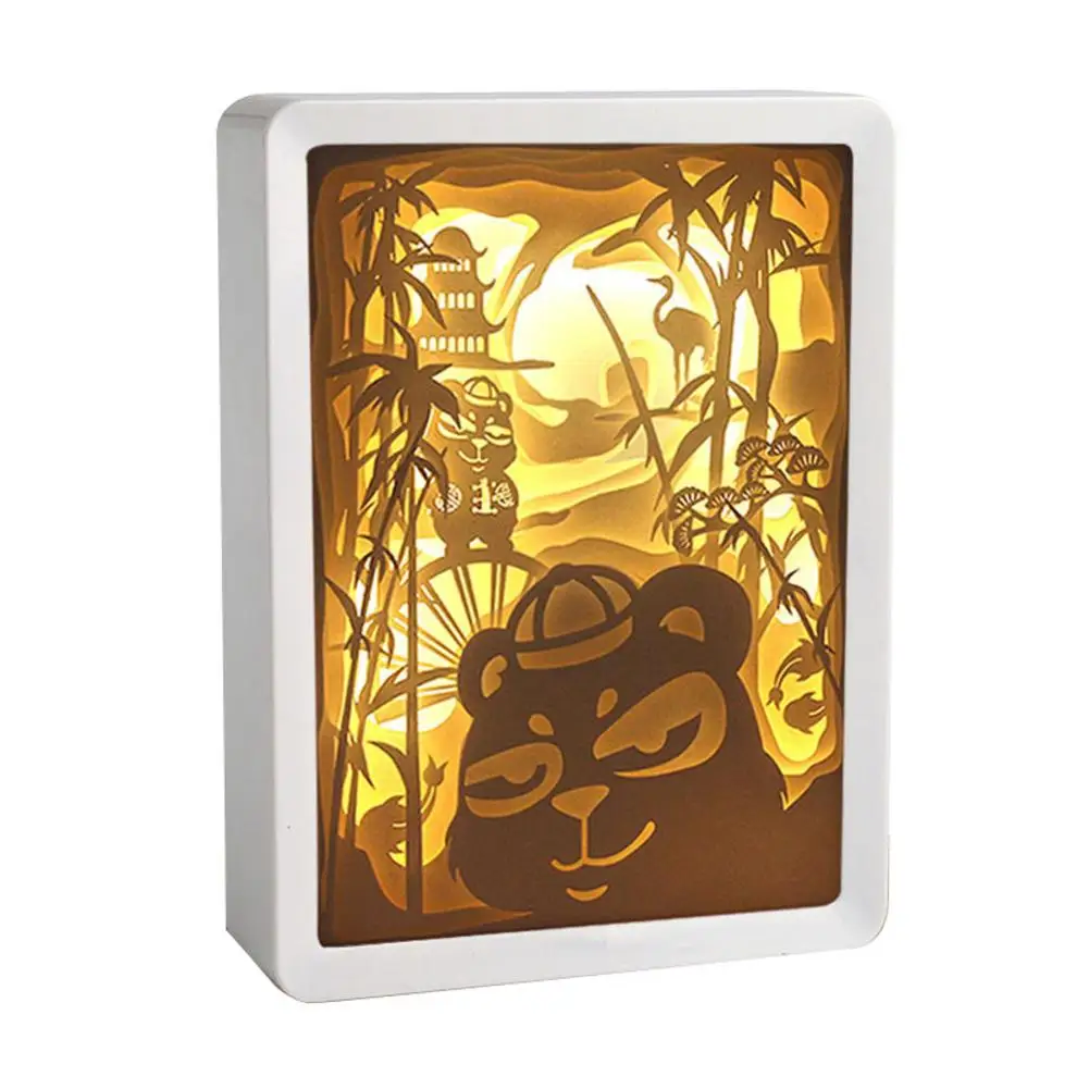 3D Светодиодная лампа бумажная скульптура Ночной светильник сделай сам ручная