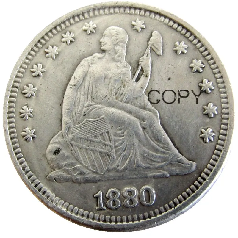 

USA 1880 Seated Liberty Quarter Dollars Silver Plated 25 Cents Copy Coin