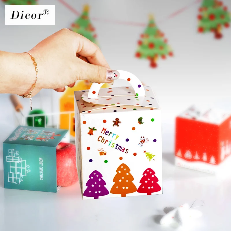 12 шт в форме дома рождественские конфеты подарочные пакеты Рождественская елка