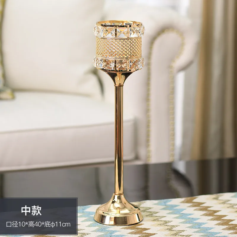 Настольный подсвечник хрустальный металлический золотой роскошный