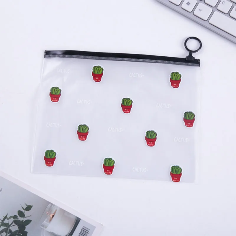 Прозрачный чехол для карандашей с милым единорогом и КАКТУСОМ папка файлов