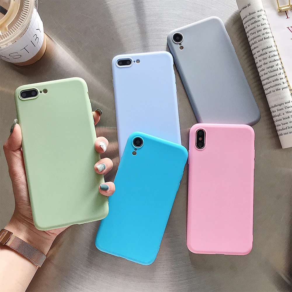 Однотонный чехол для телефона Redmi Note5/6/7/8 Pro 8 8A Note4/4X5/6/7 Xiaomi 5X6 6X8 8SE 9 9Pro 9SE F1 CC9 Матовая