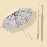 windproof fashion umbrella rain women long handle creative luxury umbrella high quality waterproof paraguas rain gear bc50ys