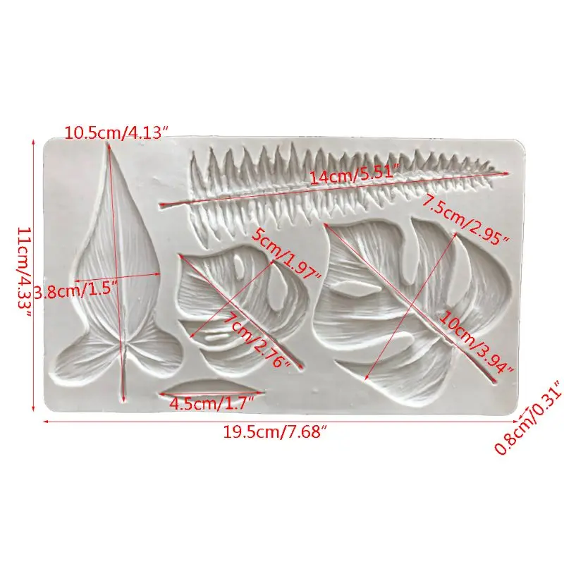 Tropical Theme Cake Decorating Tool Palm Leaves Silicone Mold Clay Fondant DIY Candy Sugar Cookies Chocolate J9K | Дом и сад
