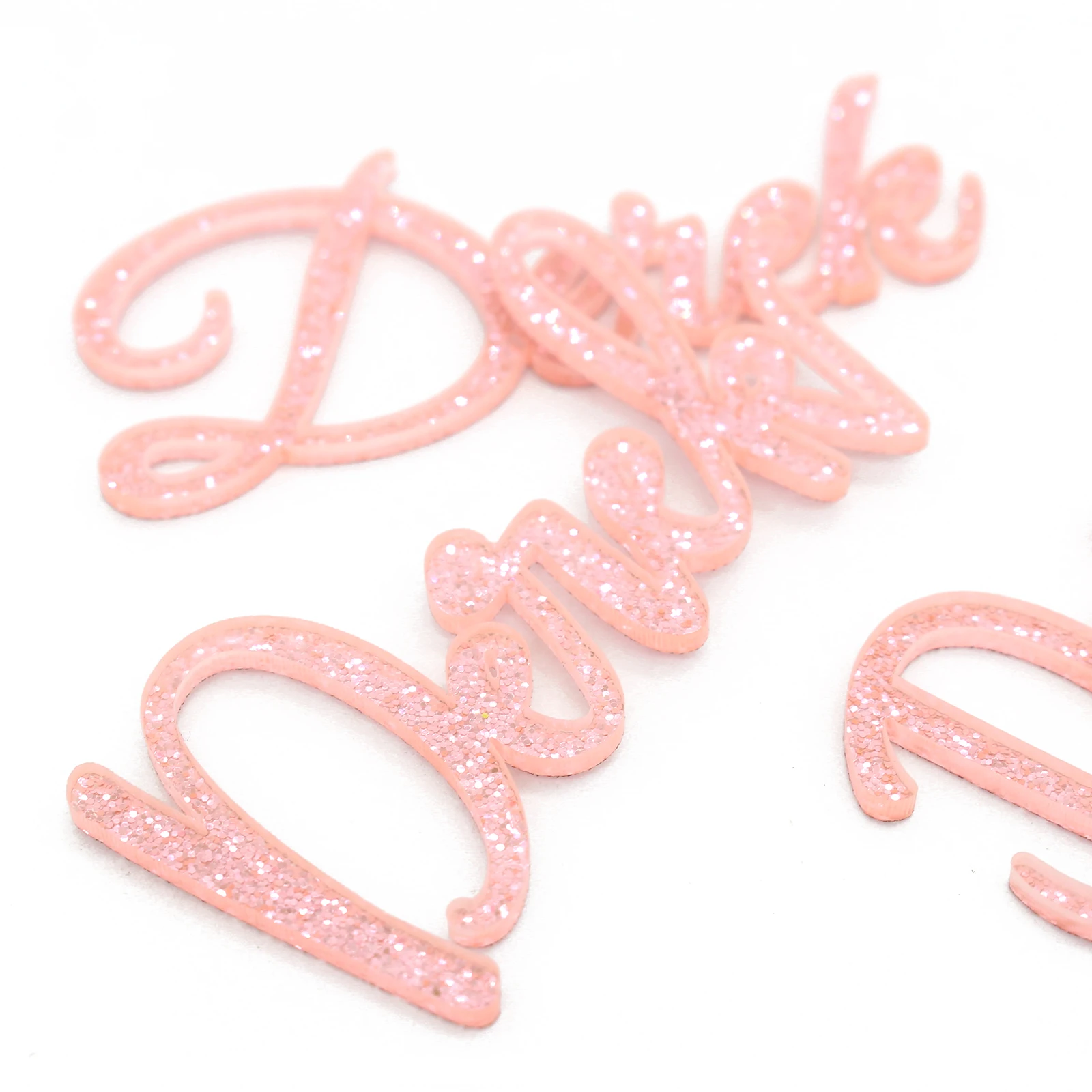 Персонализированное блестящее розовое золото лазерная резка акриловое имя