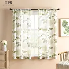 Тюль TPS с цветочным принтом, Короткие шторы на окна, кухни, сплошные занавески для гостиной, спальни, украшение на окна, домашний декор, панель