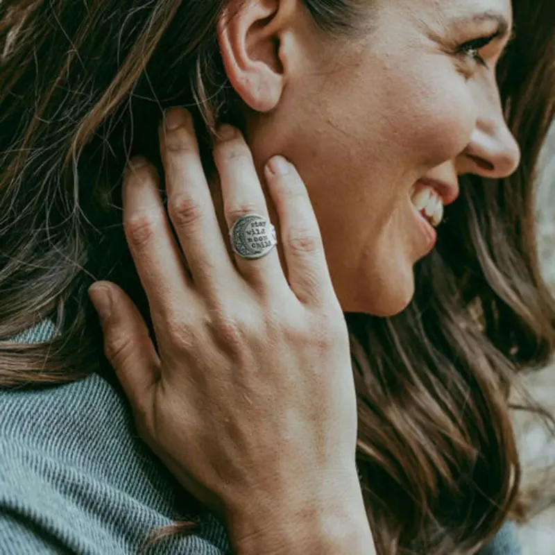 

Stay Wild Moon Child Metal Rings Gothic Vintage Simple Design Rings for Women Men Engagement Wedding Jewelry Gifts Dropshipping