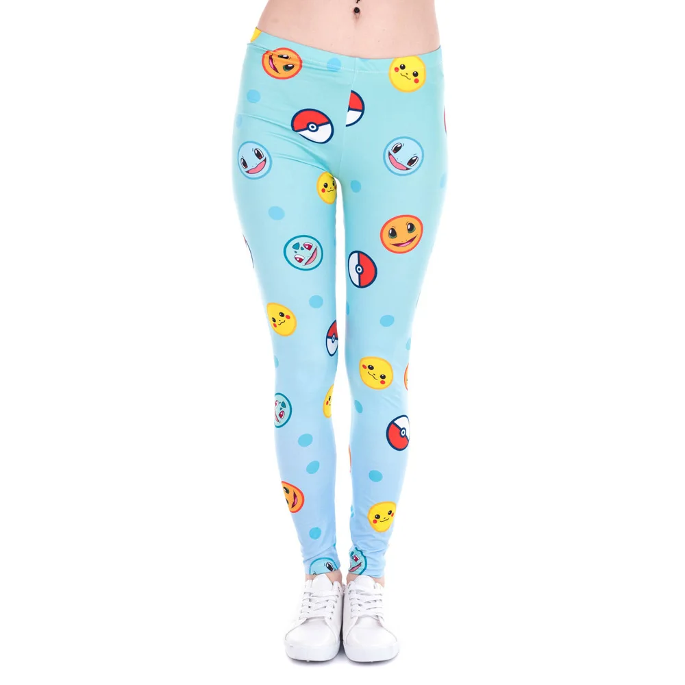 Elvish выражение синие легинсы с эмотиконом пуш-ап модные брюки высокой талией для