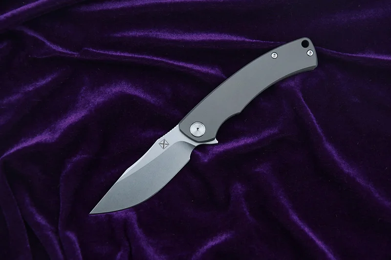Stone wash LEMIFSHE YX-650 Складной Нож С флиппером ручка из титанового сплава D2 лезвие керамический подшипник охотничий кемпинг EDC инструмент для выживания - Цвет: Stone wash