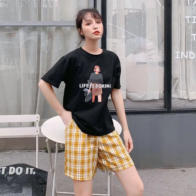 Женские пижамы 100% хлопковые шорты летние мужские и женские клетчатые брюки