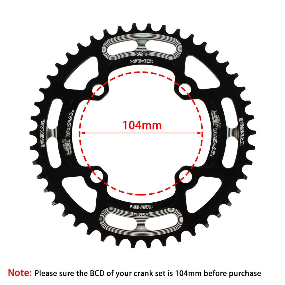 BDSNAIL узкая широкая цепь из колец 104BCD сеть MTB кольцо 44/46/48/50/52T горный велосипед
