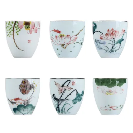 Цзиндэчжэнь ручная роспись чайная чашка из стерлингового серебра 999 пробы чайный