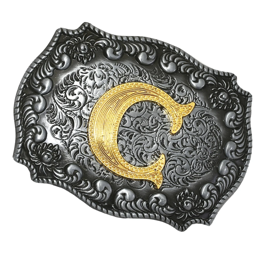 Men Western Cowboy Texas Rodeo Belt Buckle Gifts Jewelry Initial Letters A-Z |