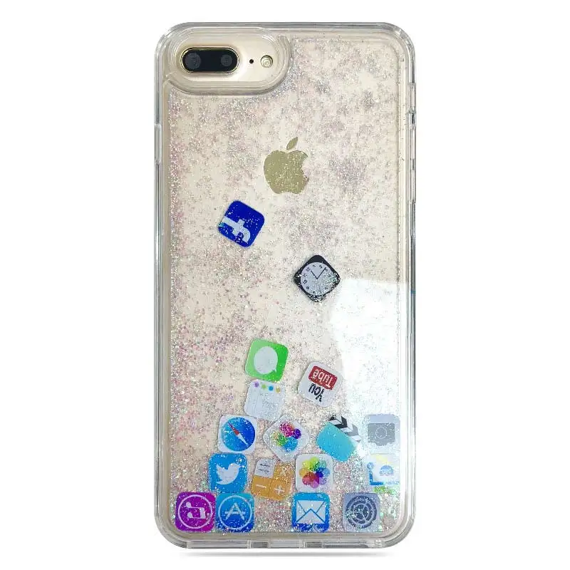 Для iPhone 11 Pro Max чехол Мобильный Жидкий блеск с приложением Настольный значок для X